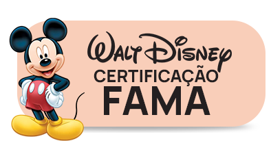 A certificação Disney Fama é utilizada para a fabricação que tenham qualquer propriedade intelectual de propriedade ou controlados pelo The Walt Disney